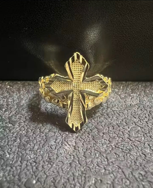 Cross Nugget Ring