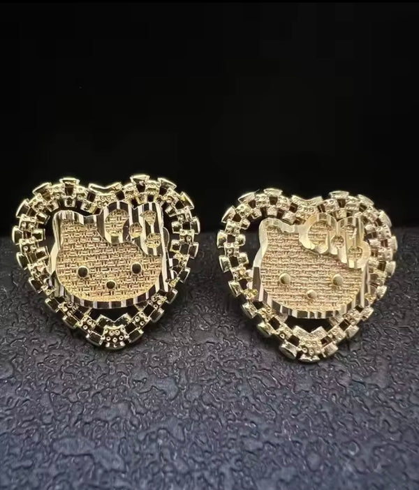 Rolex Heart Stud Earrings