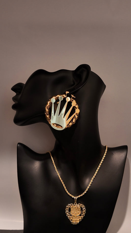 Crown Hoop Earrings