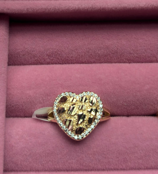 Diamond Heart Nugget Ring